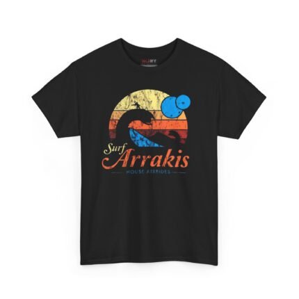 Surf Arrakis Unisex Heavy Cotton Tee | Vintage Summer Shirt, Beachwear, Gift for Surfers, Casual Outfit, Festival Wear