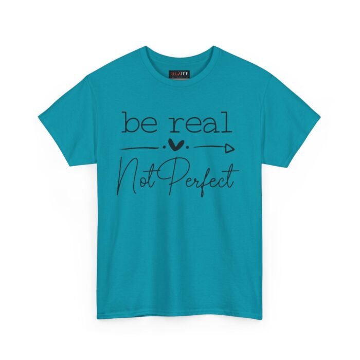 Be Real vs. Not Perfect Unisex Heavy Cotton Tee, Inspirational T-Shirt for Self-Care, Casual Wear, Gift for Friends, Motivational Apparel - Image 8