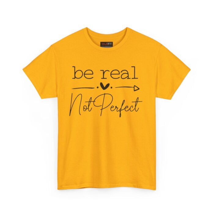 Be Real vs. Not Perfect Unisex Heavy Cotton Tee, Inspirational T-Shirt for Self-Care, Casual Wear, Gift for Friends, Motivational Apparel - Image 5